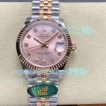 Swiss Copy ARF Rolex Datejust 31mm Ladies Pink Diamond Dial Half Rose Gold Watch 